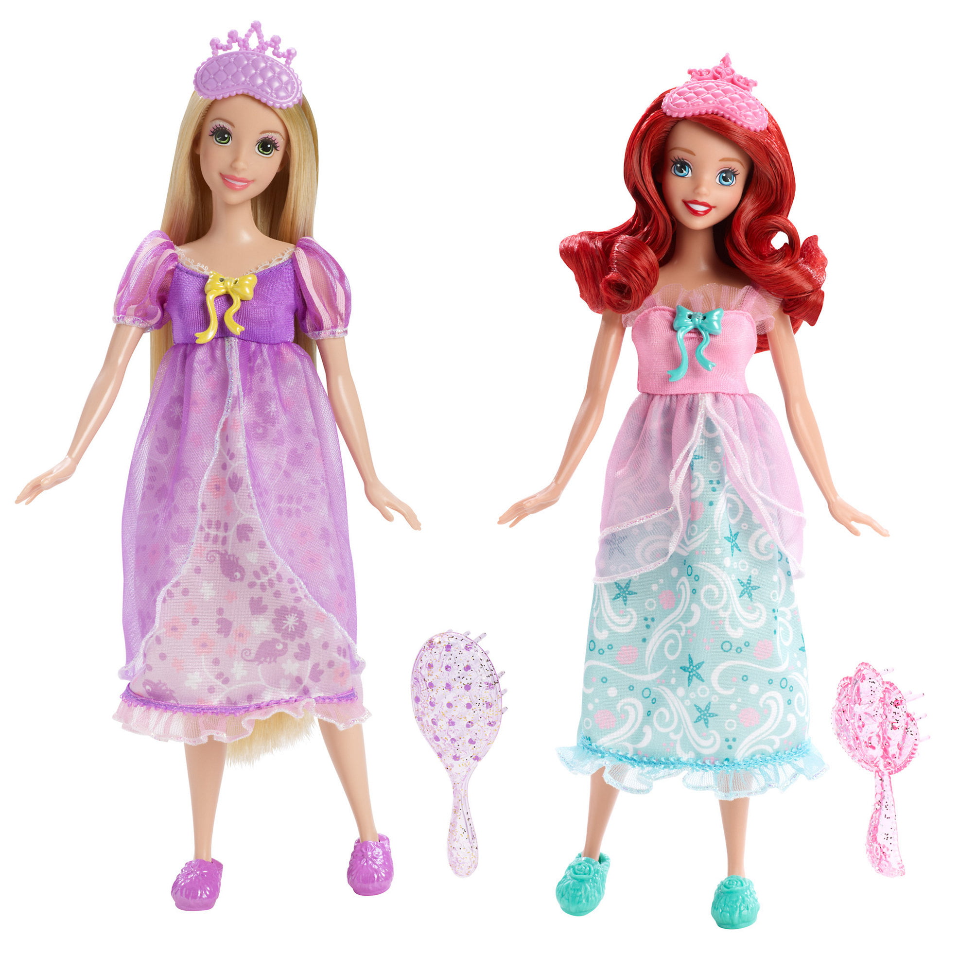 Disney Princess Royal Slumber Party Ariel And Rapunzel Dolls Walmart