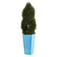 thumbnail image 1 of Nearly Natural 5618 4.5 ft. Double Pond Cypress Spiral Artificial Tree in Turquoise Planter, 1 of 1