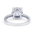 thumbnail image 3 of Blue Apple Jewelry Co. Elegant Hidden Halo Cushion Engagement Ring Cubic Zirconia 925 Sterling Silver, 3 of 5