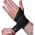 thumbnail image 1 of Correa de compresión para muñeca y soporte HiRui para fitness, color negro, 1 of 7