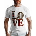 thumbnail image 1 of T-Shirts for Men, Valentine's Day Love Text Crew Neck Cotton T-Shirt Men's Short Sleeve Leopard Buffalo Plaid Love, 1 of 8