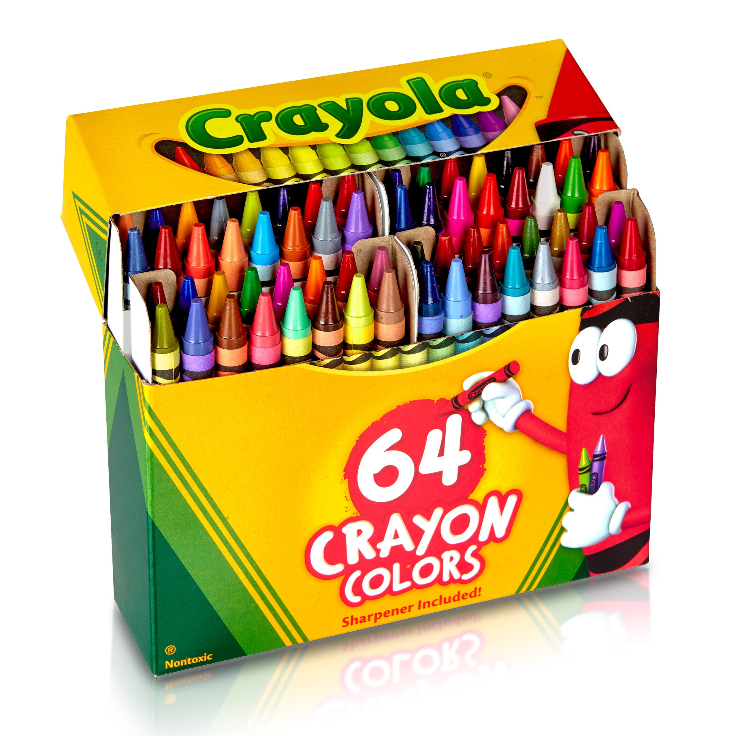 Crayola Crayons 64-CT Assorted Colors Sharpener Included Non-Toxic FREE USA SHIP 