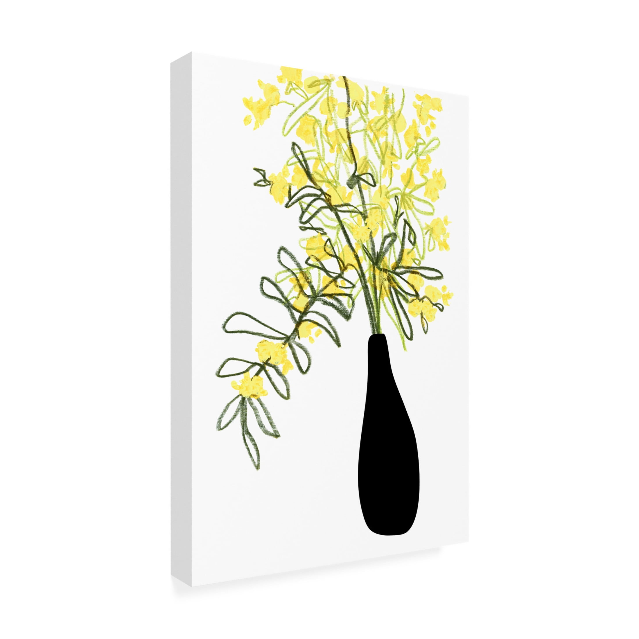 Trademark Fine Art Rosana Laiz Blursbyai Yellow blooms in a vase Canvas Wall Art