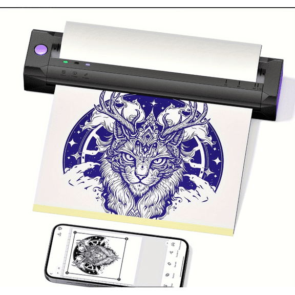 Mandizza A881U tattoo template printer, suitable for tattoo creation, wireless tattoo printer, portable thermal printing copier, compatible with smartphones and computers
