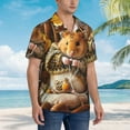 thumbnail image 3 of Pofeuu Modern Floral Guinea Pig Print Hawaiian Shirt for Men Sleeves Casual Button Down Summer Beach Dress Shirts T-Shirts,3X-Large, 3 of 7