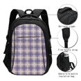 thumbnail image 3 of Cauagu Heart Check Plaid Print Travel Laptop with USB Charging Port,Extra Large Backpack College Backpack Business Work Bag Casual Daypack Perfert for Men Women, 3 of 7