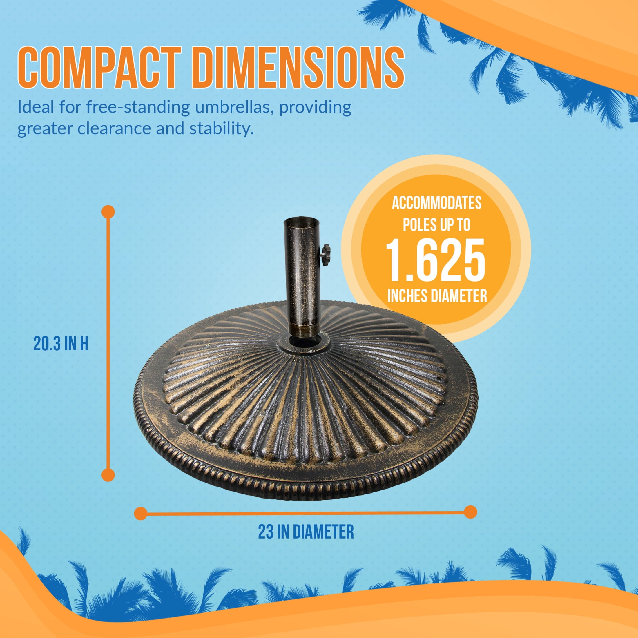 Island Umbrella 50-lb Classic Cast Iron Umbrella Base in Bronze