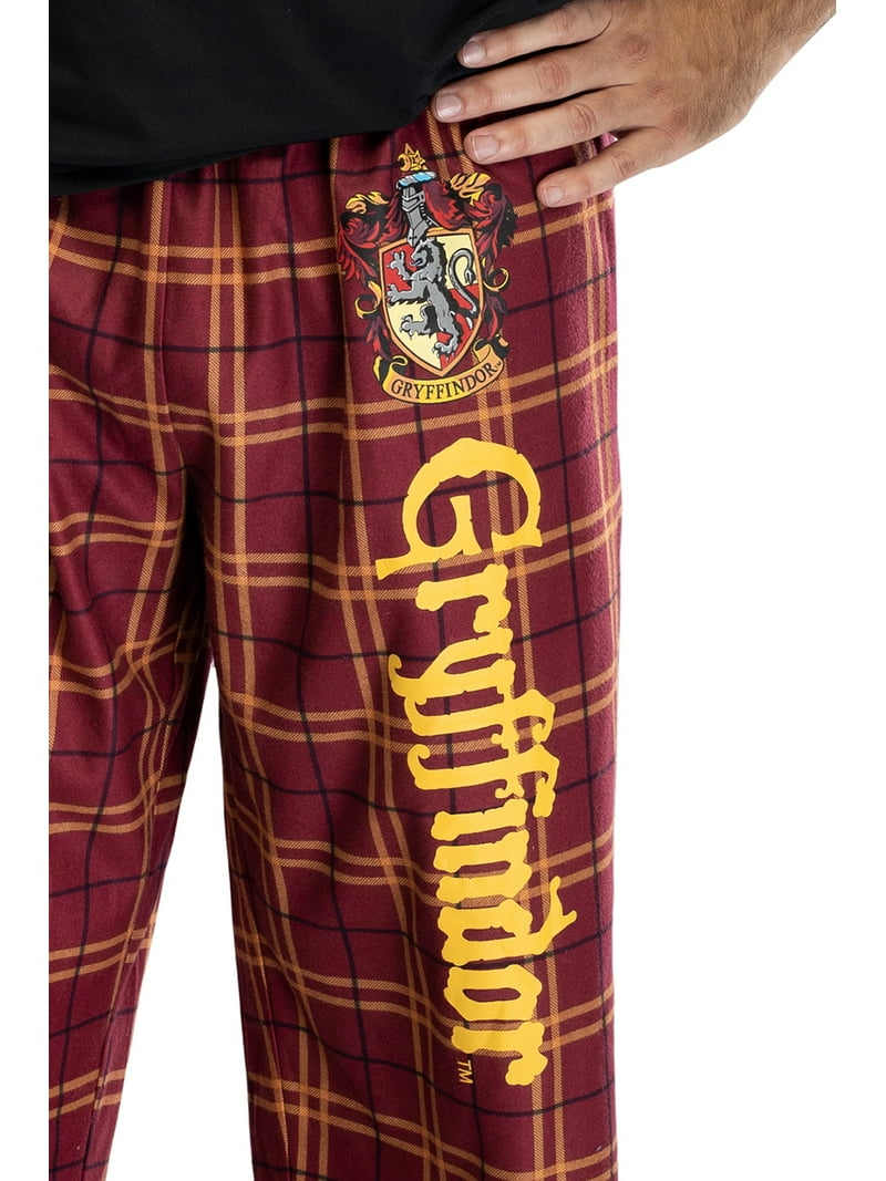 Harry Potter Mens' Lounge PJs House Crest Plaid Sleepwear