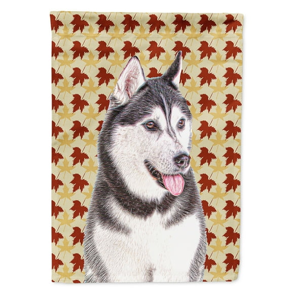 Fall Leaves Alaskan Malamute Garden Flag