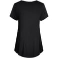 thumbnail image 3 of Camiseta de maternidad para mujer, de manga corta, lisa y de doble capa, suave, para amamantar., 3 of 5