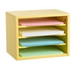 AdirOffice Wood Desk Organizer Workspace Organizers - Removable Shelves - Curved Edges - 11x14x9.8" (Yellow)