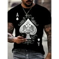 thumbnail image 2 of 3D Spade Graphic T-Shirt for Men - Black, Loose Fit,, Soft, Breathable, Ideal for Hip Hop Street Style, Summer & AutumnMen's cotton printed short-sleeved T-shirt 180g, 2 of 15