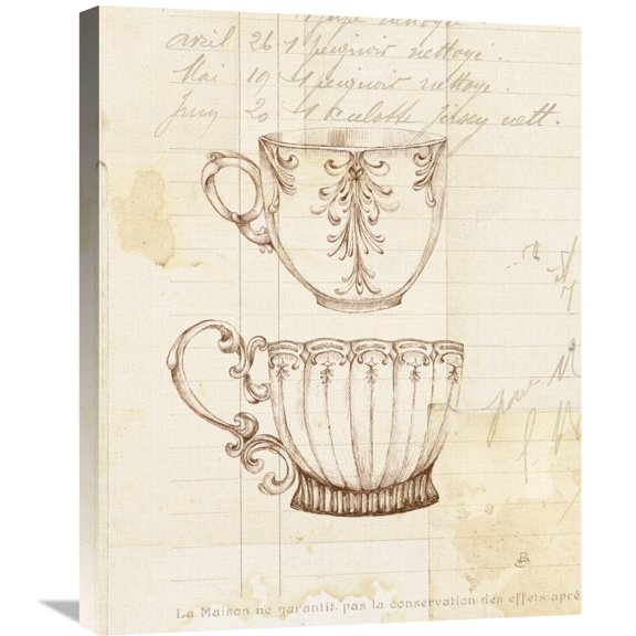 Global Gallery's 'Authentic Coffee IV' by Daphne Brissonnet Stretched Canvas Wall Art