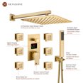 thumbnail image 2 of Mondawe Digital Display Shower Faucet Set System 12" Wall/Ceiling Mount Rain Thermostatic Rainfall Head with Handheld Shower and 6 Body jet, 2 of 12