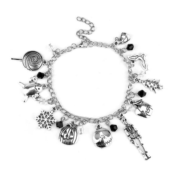 Halloween Christmas Bracelet Charm, Environmental Zinc Alloy Adjustable Hand Chain Bracelets for Women and Men All Saints' Day Party Accessories Gift