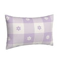 thumbnail image 2 of Daiia Floral Purple Buffalo Plaid Bedding Waterproof Pillow Protector Zippered Queen – Bed Bug Proof Pillow Encasement-14"x20", 2 of 9