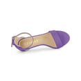 thumbnail image 4 of BLISSFUL STEP Women's Solid Color Strappy Suede Ankle Stiletto High Heels Sandals Purple 7, 4 of 7