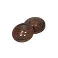 thumbnail image 2 of Mibo 12pcs Round Faux Wood Buttons with Concave Center - 24L (15mm) - 4 Hole - Walnut Brown, 2 of 3