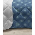 thumbnail image 3 of Blue Mandala Down Alternative Comforter, Repetitive Monochromatic Wild Botanical Floral Circular Motif Illustration, Microfiber Quilt for All Season, 5 Sizes, Sea Blue White, by Ambesonne, 3 of 3