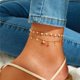 thumbnail image 5 of Sonducket 2 Pieces Anklets Star Flexible Aesthetic Handmade Adjustable Pendent Hanging Bracelets Jewelry for Women Beach Party Type1 NO1, 5 of 6