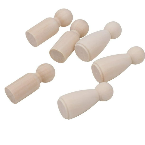 Unfinished Wood Angel Peg Dolls 55mm Pack of 20 Wooden Peg Doll Bodies People Bodies Shapes for DIY Gift for Day 55mm Woman