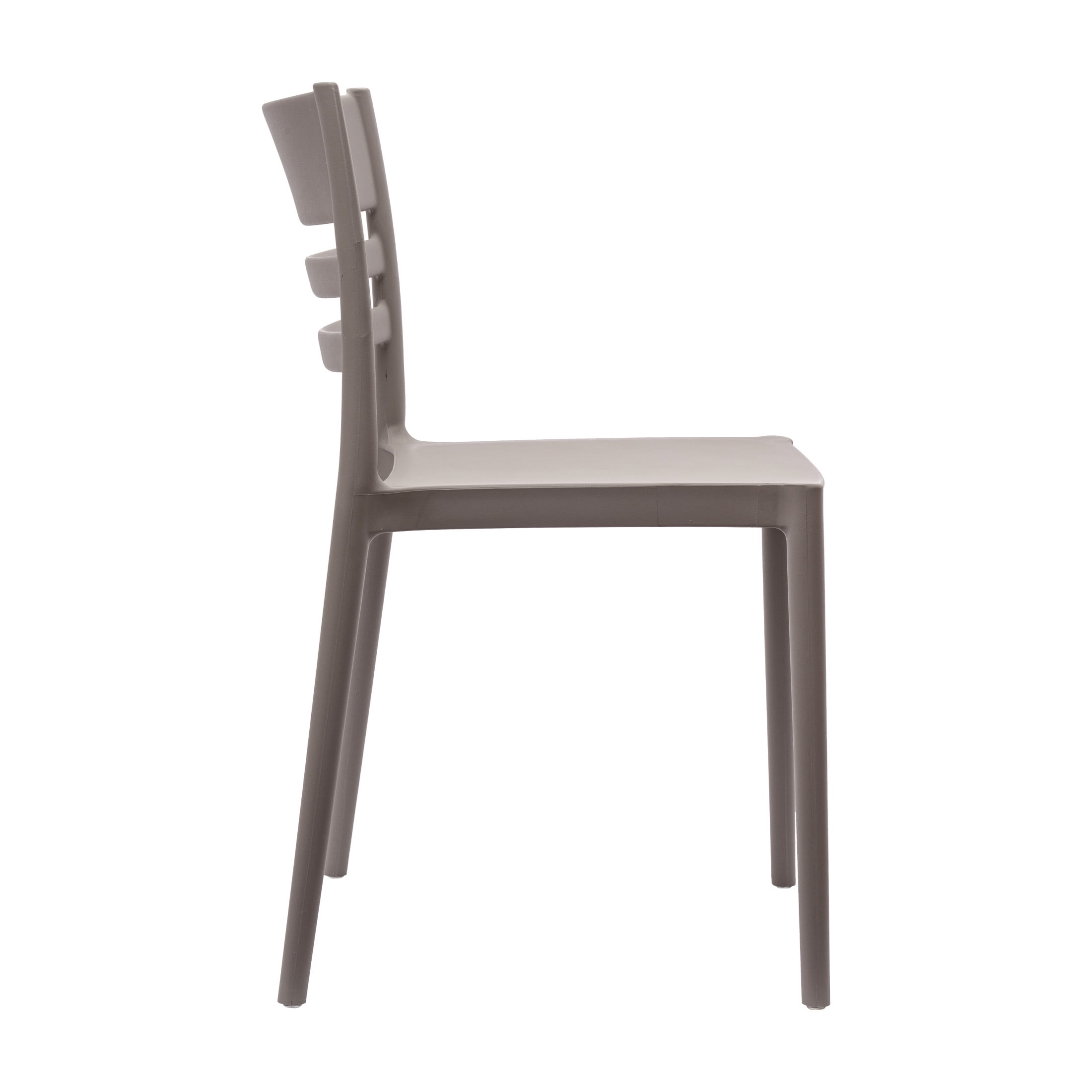Flash Furniture Bridgeport  Stacking Patio Chair Slatted Backrest in Gray (DHF317APPGRY)