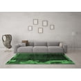 thumbnail image 3 of Ahgly Company Indoor Round Abstract Emerald Green Modern Area Rugs, 4' Round, 3 of 4