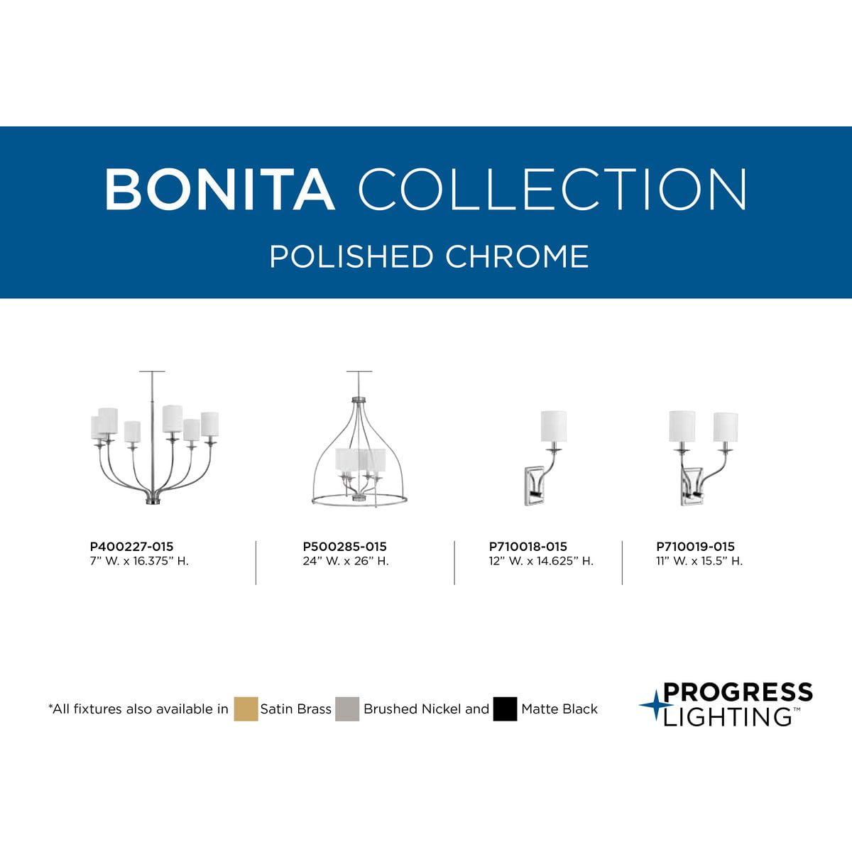 Bonita Collection Six-Light Polished Chrome White Linen Fabric Shade Luxe Chandelier Light