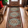 thumbnail image 3 of Sonoro Kate 2x10 Area Rugs for Living Room Bedroom, Non Slip Boho Machine Washable Indoor Floor Carpet, Red, 3 of 7