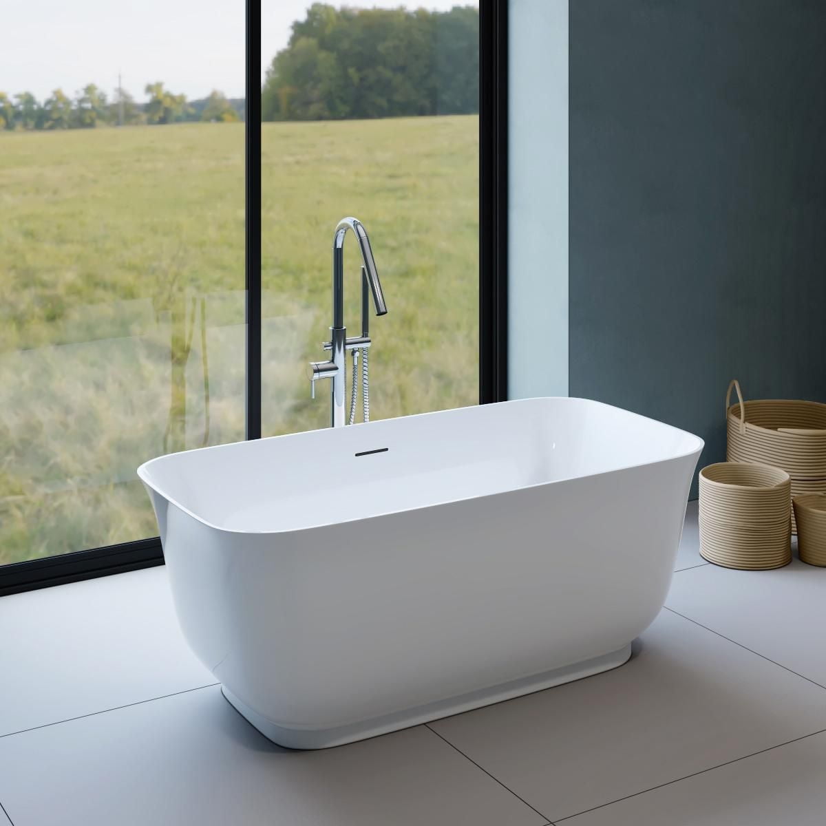 A&E Bath and Shower MINA-59-WHT FREESTANDING BATHTUB