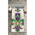 thumbnail image 3 of Ambesonne Fleur De Lis Quilted Bedspread Set 2 Pcs, Lily Royalty, Twin Size, Purple Green, 3 of 3