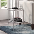thumbnail image 4 of Evelyn&Zoe Hera 20" Wide Round Side Table with Mirror Shelf, Satin Nickel, 4 of 5