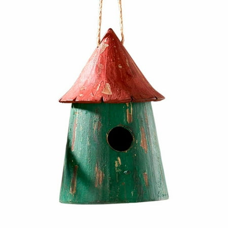 Lodge Collection 7" x 11" Large Round Birdhouse Ornament, 4-Pack