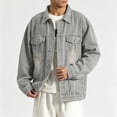 thumbnail image 5 of Jjayotai Men's Denim Jacket, Button Down Trucker Jacket, Long Sleeve Casual Outerwear with Chest Pockets, Fall Winter Daily Travel Outdoor, 5 of 6