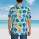 thumbnail image 4 of Fotbe Cartoon Monster Camisa Hawaiana para Hombre Unisex – Camisa Casual de Verano con Botones de Manga Corta de Algodón y Lino,Medium, 4 of 7