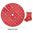 thumbnail image 3 of Tkrady 48 Inch Christmas Tree Skirt with 16” Candy Stockings, Large Merry Xmas Tree Mat for Christmas Holiday Party Supplies, Decoration, Decor Ornaments -Dark Red, 3 of 6