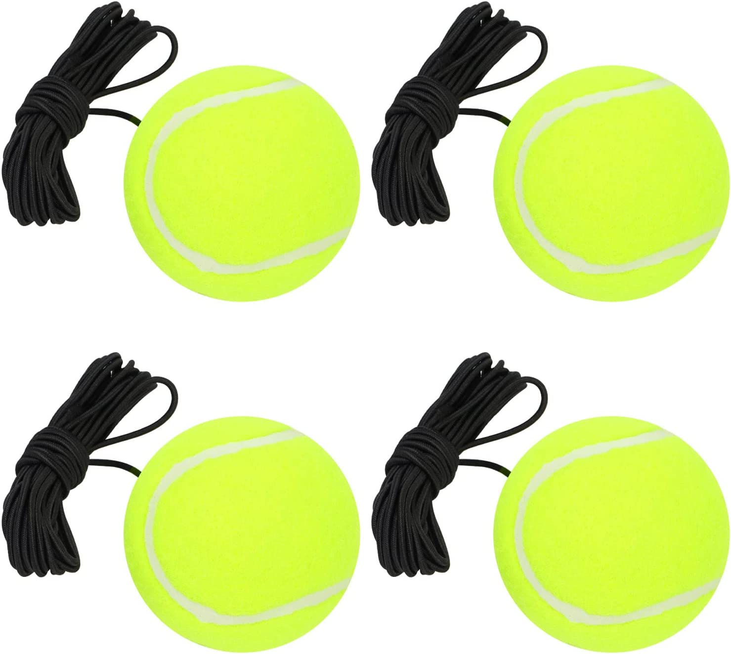 4 Packs Tennis Training Ball with String Tennis Trainer Balls Self
