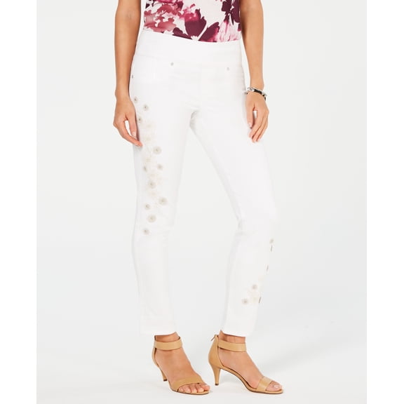 Style & Co Petite Darling Daisy Boyfriend Jeans Bright White P/M