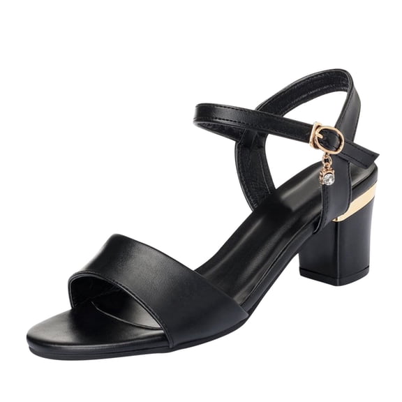 NOKIO Women's Chunky Platform Ankle Block Heels Round Open Toe Summer Sandals Spring And Summer Women Sandals Heel Open Toe Fashion Large Size High Heel