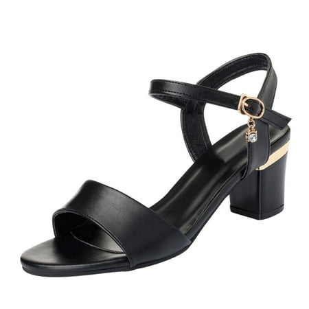 

WANYNG Spring And Summer Women Sandals Heel Open Toe Fashion Large Size High Heel Platform Heels Sandals for Women Women Flats Sandals under 7