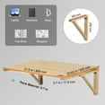 thumbnail image 5 of VEVOR Wall Mounted Folding Table, 31.5" x 23.62" Wall Mount Drop Leaf Table, Wooden Floating Desk with Iron Bracket, Fold Down Desk for Small Spaces, Home Office, Dining, Laundry Room, Kitchen, Bar, 5 of 9