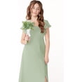 thumbnail image 3 of Drtj Girls Bridesmaid Dress for Wedding Chiffon Short Sleeve Flower Girl Dresses for Teen with Slit, 3 of 7