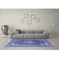thumbnail image 3 of Ahgly Company Machine Washable Indoor Round Medallion Blue Traditional Area Rugs, 8' Round, 3 of 4