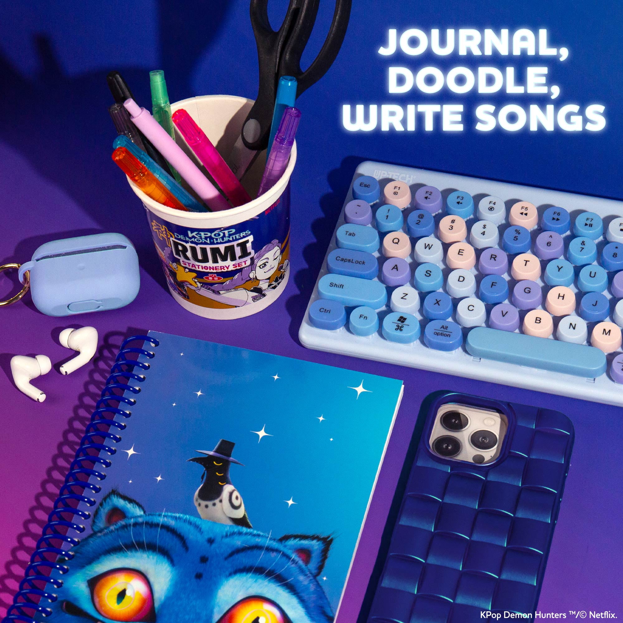 Netflix KPop Demon Hunters™ Spiral Bound Journal, Derpy Edition, 100 Lined Pages