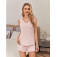 thumbnail image 2 of Ekouaer Womens Pajamas Set Soft Comfy Sleeveless Sleepwear Tank and Shorts Pj Set Summer 2 Piece Loungewear, 2 of 6