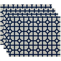 Simply Daisy 18" x 14" Don't Fret Geometric Print Placemats, Set of 4