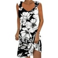 thumbnail image 2 of Viikei Summer Striped Boho Short Sleeve Dress,Women's Geometric Printed Elegant Camisole Round Neck Dress Multicolor XXL, 2 of 5