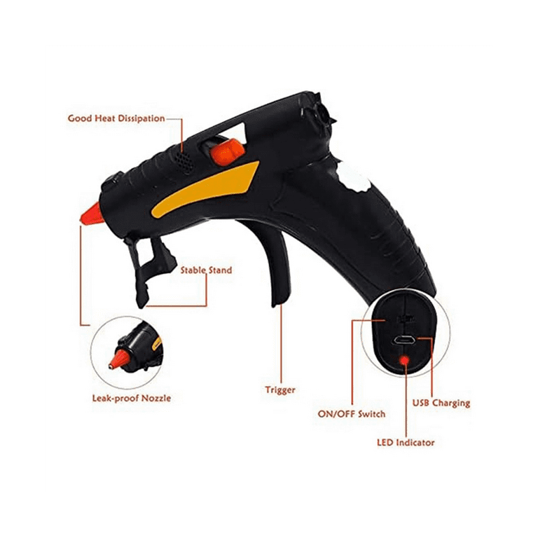 Hot Glue Gun Cordless Rechargeable Wireless Glue Gun With 10Pcs