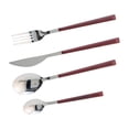 thumbnail image 1 of Set de Cubiertos Rojo Top Choice 16 Piezas Tipo Madera, Mango Ergonómico, Acero Inoxidable, Estilo Moderno y Funcional, Caja de Regalo Incluida, 1 of 1