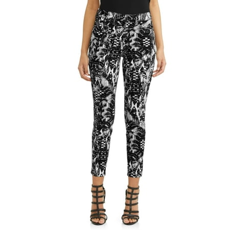 Belted Print Jeans - Rosa Curvy High Waist Ikat Ankle Jean Women's (Black Print)